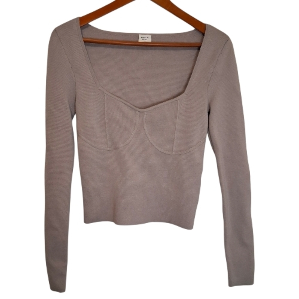 ​Abercrombie & Fitch Sweetheart Bustier Sculpted Long Sleeve Sweater Size Small